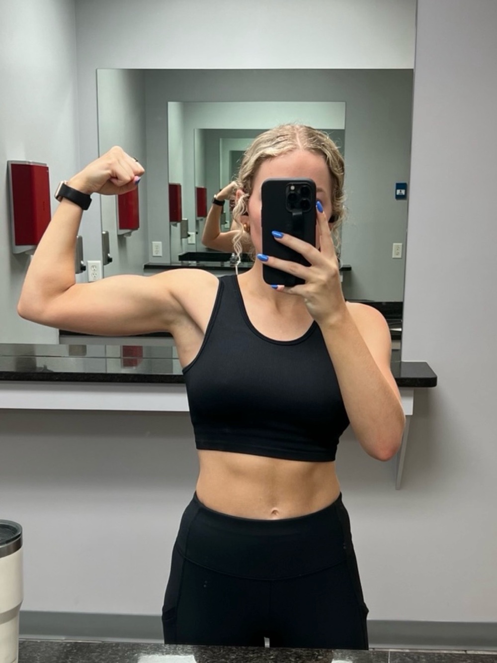 Aerie Black Ribbed Bra Top